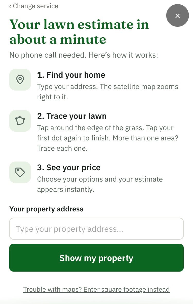Screenshot Address step
