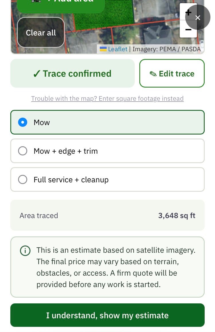 Screenshot I understand and the price