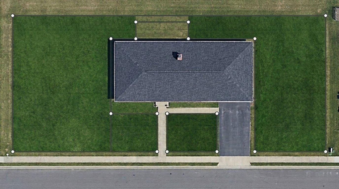 Satellite Image Camp Hill Satellite view of a yard with the lawn traced